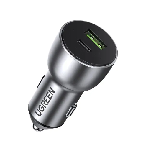 Ugreen Univerzális autós töltő USB/ USB Type-C QC 3.0 36 W 3 A szürke (CD213 60980)