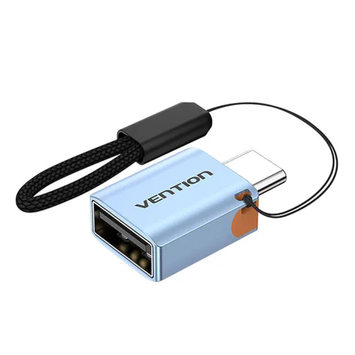 USB 3.1 C M - USB F OTG Adapter zsinórral Vention (Szürke)