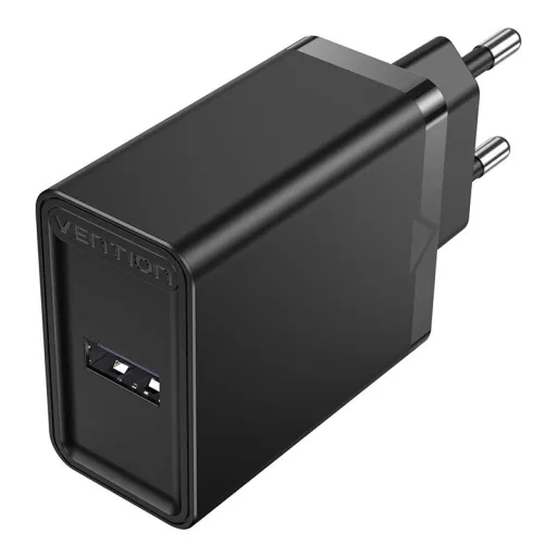 Fali töltő Vention FACB0-EU 1-portos USB (22.5W) Fekete