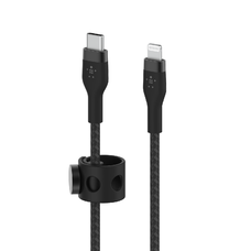 Belkin BOOST CHARGE PRO Flex USB-C és Lightning, fonott szilikon kábel - 1M - Fekete