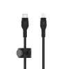 Belkin BOOST CHARGE PRO Flex USB-C és Lightning, fonott szilikon kábel - 1M - Fekete - 3. kép