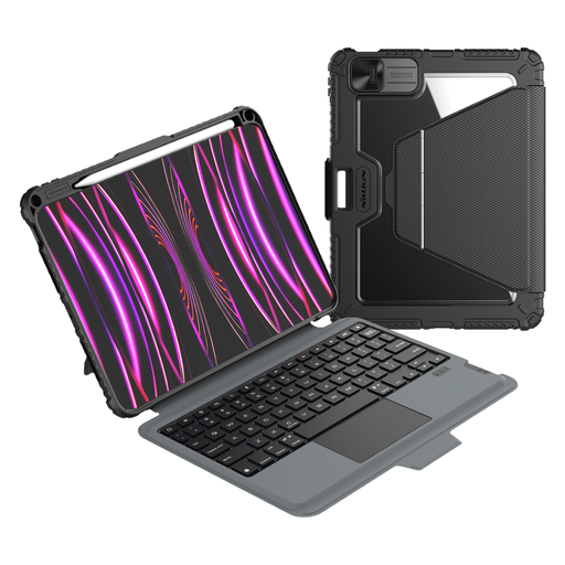 Nillkin Bumper Link billentyűzetes tok (háttérvilágításos verzió) iPad Pro 11 2024 fekete tok ANGOL nyelvű EN Nillkin Bumper Link billentyűzetes tok (háttérvilágításos verzió) iPad Pro 11 2024 fekete tok ANGOL nyelvű EN