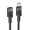 HOCO adapter OTG Type C (apa) to Type C (anya) 3A U107 1,2 m fekete - 2. kép