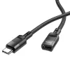 HOCO adapter OTG Type C (apa) to Type C (anya) 3A U107 1,2 m fekete - 3. kép