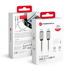 FORCELL F-ENERGY Metal C237 kábel Type C to Type C PD QC4.0 3A 60W 1 m ezüst