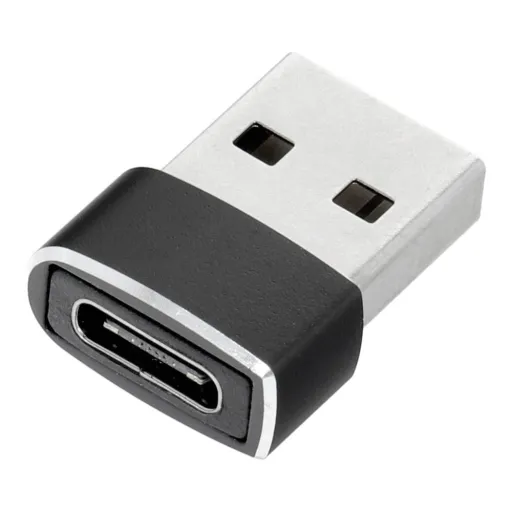 USB-C (női) - USB-A (férfi) átalakító fekete