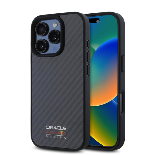 Red Bull Carbon Shiny Logo MagSafe tok iPhone 16 Pro Max Fekete tok Red Bull Carbon Shiny Logo MagSafe tok iPhone 16 Pro Max Fekete tok