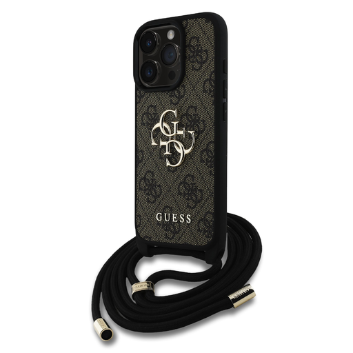 Guess PU 4G Metal Logo Crossbody Pántos Tok iPhone 16 Pro Max Barna Tok Guess PU 4G Metal Logo Crossbody Pántos Tok iPhone 16 Pro Max Barna Tok