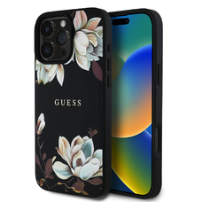 Guess PU Grained Magnolia MagSafe tok iPhone 16 Pro fekete