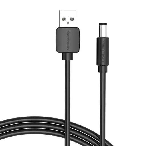 Tápellátás kábel USB 2.0 to DC 5.5mm csatlakozó 5V Vention CEYBD 0,5m (fekete)