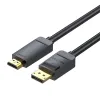 DisplayPort 1.2 - HDMI 1.4 kábel Vention HAGBI 3m, 4K 30Hz (Fekete) - 4. kép