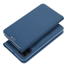 LUNA Book Carbon kék fliptok iPhone 15 tok