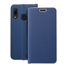 LUNA Carbon fliptok Samsung Galaxy A20E kék tok