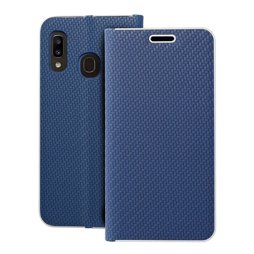 LUNA Carbon fliptok Samsung Galaxy A20E kék tok LUNA Carbon fliptok Samsung Galaxy A20E kék tok
