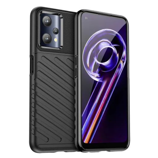 Thunder Case rugalmas páncélos tok Realme 9 Pro fekete tok