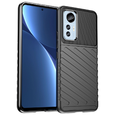 Thunder tok Xiaomi 12 Lite-hoz szilikon páncélozott tok fekete