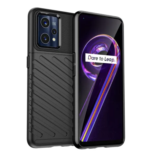 Realme 9 Pro Plus Thunder Case Flexible páncélozott tok fekete