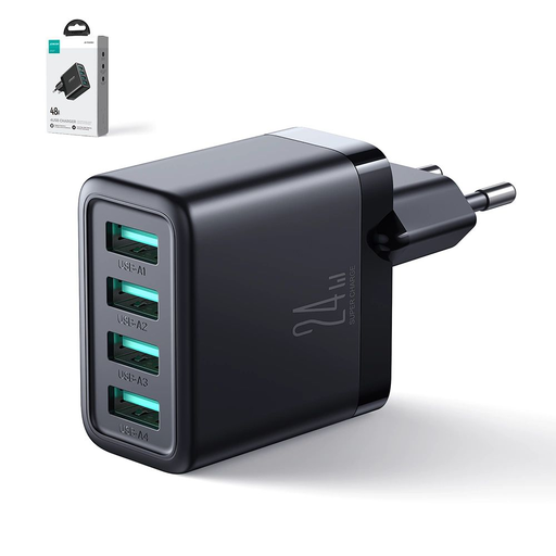 Joyroom JR-TCN03 4xUSB-A 24W 4.8A hálózati töltő adapter - fekete
