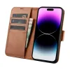 iCarer Wallet Case 2in1 iPhone 14 Pro Max bőr fliptok Anti-RFID barna tok - 1. kép