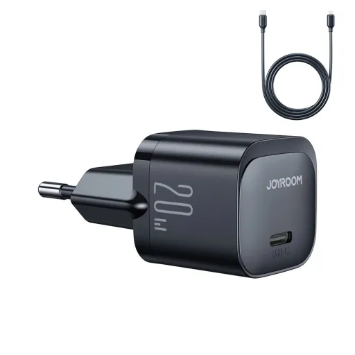 USB C 20W PD mini töltő USB C - Lightning kábellel Joyroom JR-TCF02 - fekete