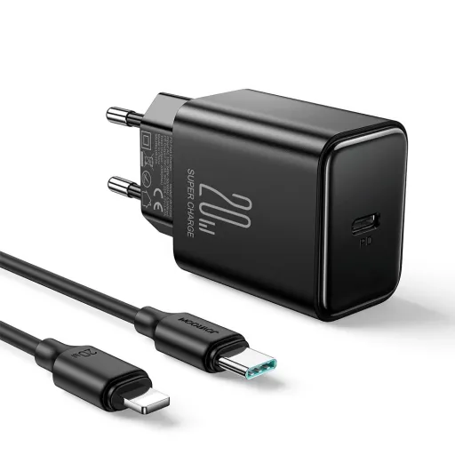 USB C 20W PD Joyroom JR-TCF06 töltő USB C - Lightning kábellel - fekete