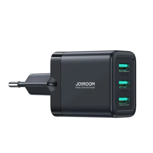 Joyroom JR-TCN02 3xUSB-A 17W 3.4A hálózati USB töltő adapter - fekete