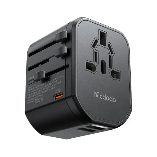 Universal wall charger Mcdodo EU/US/AU/UK CP-3471, PD 20W (fekete)