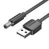 USB 2.0 - DC 5,5mm tápkábel 5V Vention CEYBG 1,5m (fekete) - 3. kép