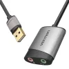 Külső USB Hangkártya Vention CDKHB, TRS 3.5mm, 0.15m (szürke) - 0. kép