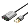 Külső USB Hangkártya Vention CDKHB, TRS 3.5mm, 0.15m (szürke) - 1. kép