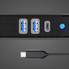 Orico USB-C - 2x USB 3.0 + USB-C Adapter Hub, 5 Gbps sebességű, 0.15m (fekete) - 2. kép