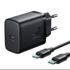 Joyroom JR-TCF11, 25W hálózati USB-C, Type-C töltő + C-C kábel 1m (Fekete)