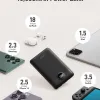 VEGER powerbank 10 000 mAh beépített kábelekkel Type C / Lightning PD QC3.0 2A 22,5W C11 (W1170) fekete - 4. kép