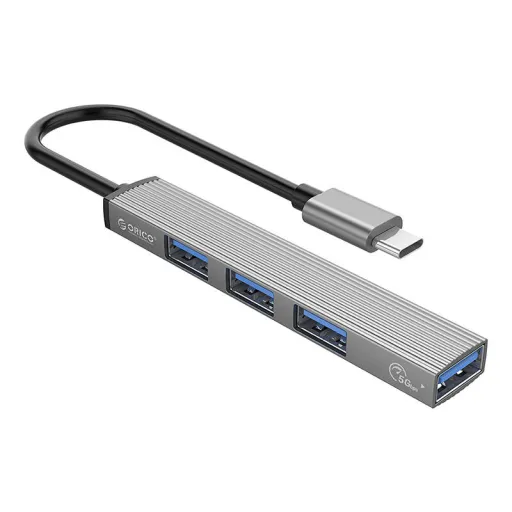 Orico USB-C to USB-A 3.0 + 3x USB-A 2.0 Hub Adapter - szürke