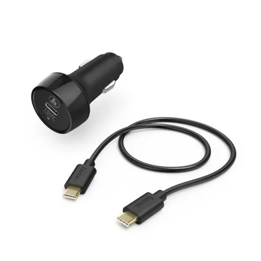 Hama Univerzális autós töltő USB Type-C aljzattal PD 18W 3A + USB Type-C kábel 1.5 m fekete