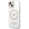 Guess Metal Outline MagSafe iPhone 15 Plus / 14 Plus tok - arany - 0. kép