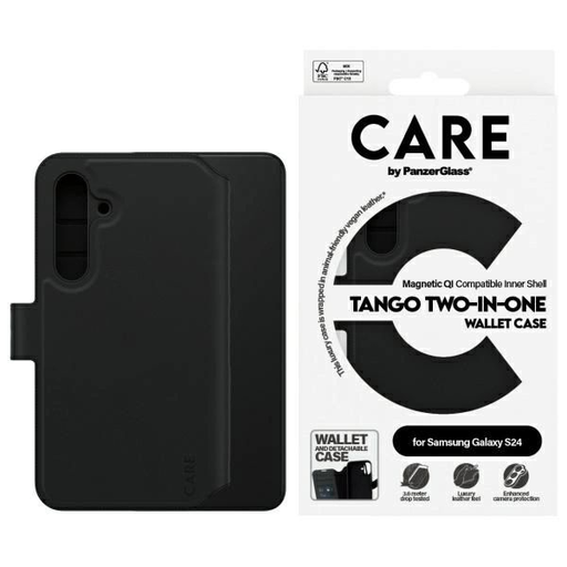 CARE by PanzerGlass Feature Tango 2 az 1-ben fliptok Samsung Galaxy S24 - fekete tok