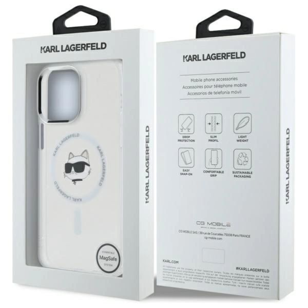 Karl Lagerfeld IML Metal Choupette Head MagSafe iPhone 13 Pro Max tok - fehér - 8