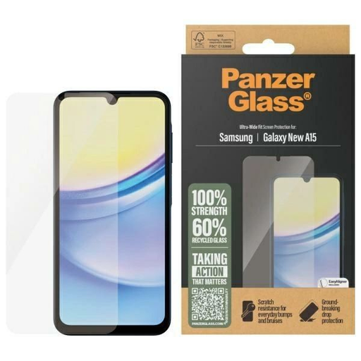 Edzett üveg PanzerGlass kijelzővédő Ultra-Wide Fit Samsung Galaxy A16 / A16 5G üvegfólia Edzett üveg PanzerGlass kijelzővédő Ultra-Wide Fit Samsung Galaxy A16 / A16 5G üvegfólia
