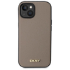 DKNY Grained Metal Logo MagSafe iPhone 15 tok - bézs - 1. kép