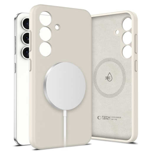 Tech-protect Liquid Silicone Magsafe Galaxy S25 Cosmic Latte tok Tech-protect Liquid Silicone Magsafe Galaxy S25 Cosmic Latte tok