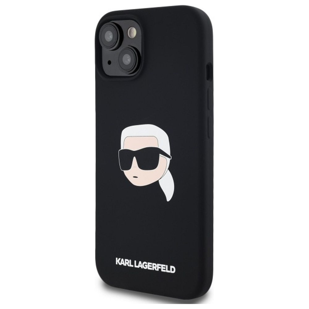  iPhone 15 Fekete KARL LAGERFELD tok MagSafe kompatibilis KLHMP15SSKHPPLK (SIL KL Head Print) tok - 8