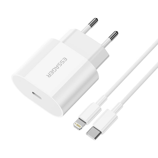 USB-C 20W Essager töltő USB-C - Lightning kábellel (fehér)