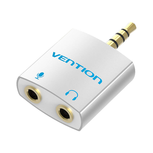 Vention BDBW0 ezüst 3.5mm 4-pólusú férfi - 2x 3.5mm női adapter