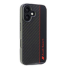 Eredeti tok IPHONE 16 Audi Carbon Fiber Stripe (AUS-TPUPCIP16-R8/D1-BK) fekete tok - 0. kép