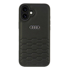 Eredeti iPhone 16 Plus Audi szintetikus bőr tok (AU-TPUPCIP16M-GT/D2-BK) fekete tok