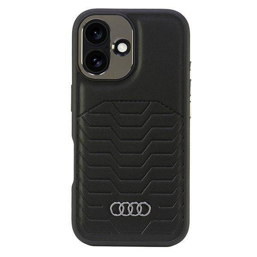 Original Case iPhone 16 Plus Audi szintetikus bőr tok fekete Original Case iPhone 16 Plus Audi szintetikus bőr tok fekete