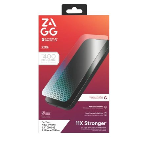 ZAGG InvisibleShield Glass XTR4 Graphén Védőüveg kékfény szűrővel iPhone 15 Plus / 16 Plus üvegfólia