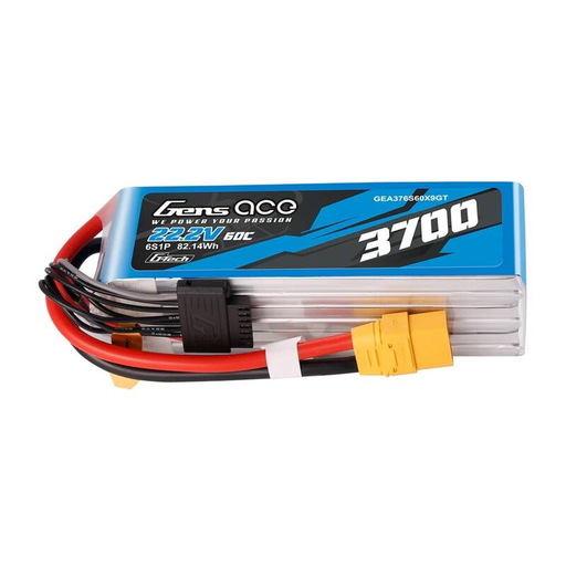 Gens Ace G-Tech 3700mAh 22.2V 60C 6S1P XT90 Lipo Battery Pack