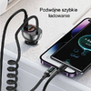 USAMS C37 Autós töltő 1xUSB+1xUSB-C 60W + Lightning kábel 30W PD+QC Gyors töltés fekete/fekete CC193CC01 (US-CC193) - 2. kép
